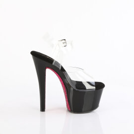 Pleaser SKY-308CRS Sandales à plateforme Transparent Strass Noir EU-40 / US-10