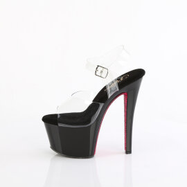 Pleaser SKY-308CRS Sandales à plateforme Transparent Strass Noir EU-41 / US-11