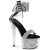 Pleaser SKY-327RSI Sandales à plateforme Strass Argent Noir EU-35 / US-5