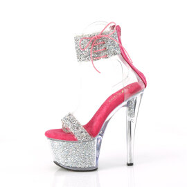Pleaser SKY-327RSI Sandales à plateforme Strass Argent Rose EU-35 / US-5