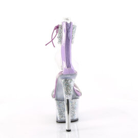 Pleaser SKY-327RSI Sandales à plateforme Strass Argent Lavande EU-36 / US-6