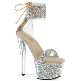 Pleaser SKY-327RSI Sandales à plateforme Strass...