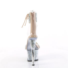 Pleaser SKY-327RSI Sandales à plateforme Strass Argent Beige EU-35 / US-5