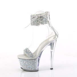 Pleaser SKY-327RSI Sandales à plateforme Strass Argent EU-35 / US-5