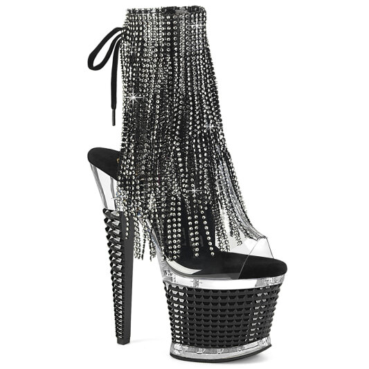 Pleaser SPECTATOR-1017RSF Sandales à plateforme Transparent Strass Noir EU-37 / US-7