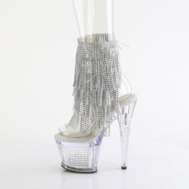 Pleaser SPECTATOR-1017RSF Sandales à plateforme Transparent Strass Argent EU-38 / US-8
