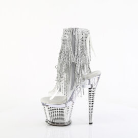 Pleaser SPECTATOR-1017RSF Sandales à plateforme Chrome Transparent Strass Argent EU-38 / US-8
