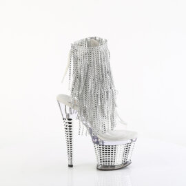 Pleaser SPECTATOR-1017RSF Sandales à plateforme Chrome Transparent Strass Argent EU-38 / US-8