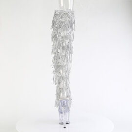 Pleaser SPECTATOR-3019C-RSF Cuissardes à plateforme Transparent Strass Argent EU-38 / US-8
