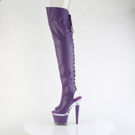 Pleaser SPECTATOR-3030 Cuissardes à plateforme Similicuir Transparent Lilas EU-37 / US-7
