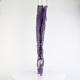 Pleaser SPECTATOR-3030 Cuissardes à plateforme Similicuir Transparent Lilas EU-37 / US-7