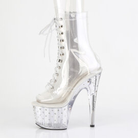 Pleaser STARDUST-1021C-7 Bottines à plateforme Transparent Strass EU-35 / US-5