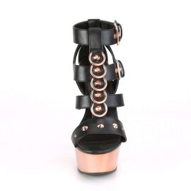 Pleaser Sandales DELIGHT-658 Noir Or Rose Chrome EU-37/US-7