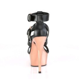 Pleaser Sandales DELIGHT-658 Noir Or Rose Chrome EU-37/US-7
