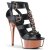 Pleaser Sandales DELIGHT-658 Noir Or Rose Chrome EU-37/US-7
