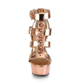 Pleaser Sandales DELIGHT-658 Or Rose Métallique...