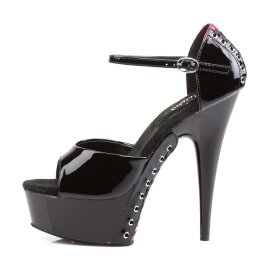 Pleaser Sandales DELIGHT-660FH Noir Rouge EU-36/US-6