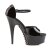 Pleaser Sandales DELIGHT-660FH Noir Rouge EU-39/US-9