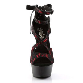 Pleaser Sandales DELIGHT-678LC Rouge Noir EU-35/US-5