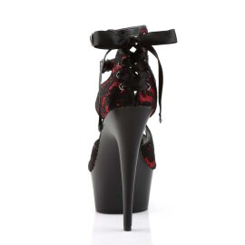 Pleaser Sandales DELIGHT-678LC Rouge Noir EU-37/US-7