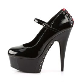 Pleaser Sandales DELIGHT-687FH Noir Rouge EU-37/US-7