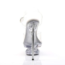 Pleaser Sandales ECLIPSE-608 Transparent Argent EU-35/US-5