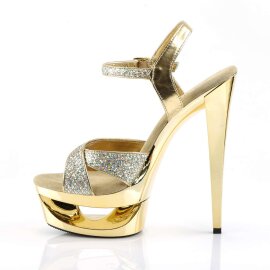 Pleaser Sandales ECLIPSE-619G Or Multi Paillettes Chrome EU-40/US-10