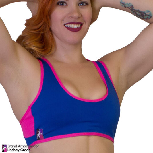 PoleFit Haut Retro Sport S Bleu/Rose