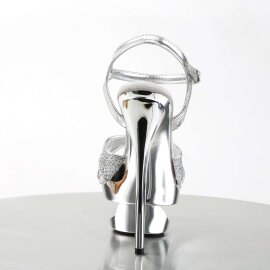 Pleaser Sandales ECLIPSE-619G Argent Multi Paillettes Chrome EU-35/US-5