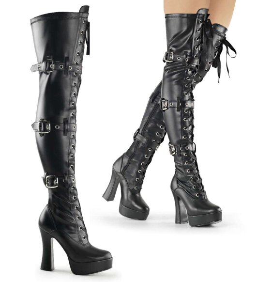 Pleaser Bottes cuissardes ELECTRA-3028 Noir EU-38/US-8