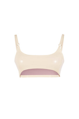 Naughty Thoughts Brassière Sinner en vinyle Crème XS