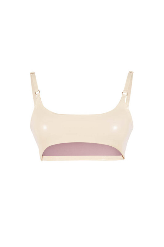 Naughty Thoughts Brassière Sinner en vinyle Crème XL