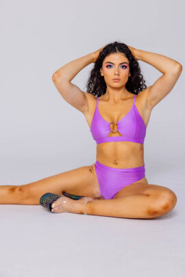 AMBR Designs Super Culotte échancrée taille haute Lilas XL