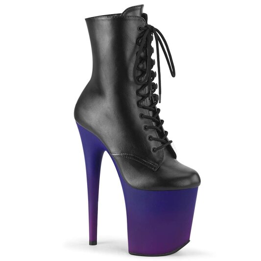 Pleaser Bottines FLAMINGO-1020BP Noir Bleu-Violet EU-35/US-5