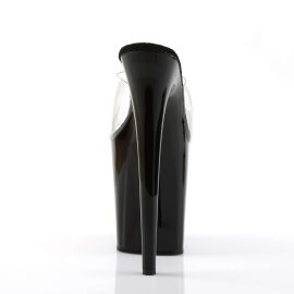 Pleaser Mules FLAMINGO-801 Transparent Noir EU-35/US-5