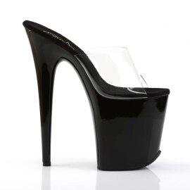 Pleaser Mules FLAMINGO-801 Transparent Noir EU-35/US-5