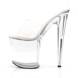 Pleaser Mules FLAMINGO-801 Transparent Argent EU-37/US-7