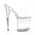 Pleaser Mules FLAMINGO-801 Transparent Argent EU-38/US-8