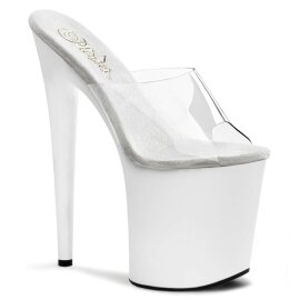 Pleaser Mules FLAMINGO-801 Transparent Blanc EU-35/US-5