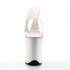 Pleaser Mules FLAMINGO-801 Transparent Blanc EU-35/US-5