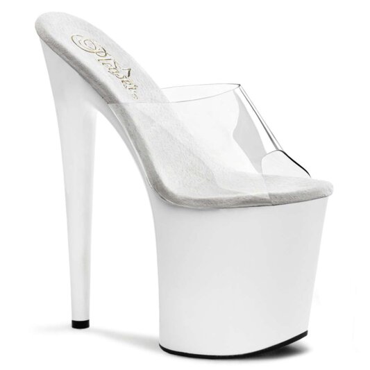 Pleaser Mules FLAMINGO-801 Transparent Blanc EU-37/US-7