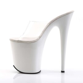 Pleaser Mules FLAMINGO-801 Transparent Blanc EU-37/US-7