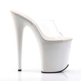 Pleaser Mules FLAMINGO-801 Transparent Blanc EU-37/US-7