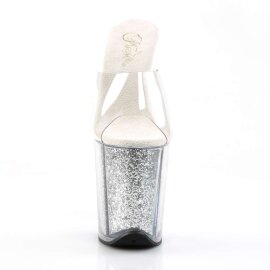 Pleaser Mules FLAMINGO-801G Transparent Argent Multi...