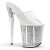 Pleaser Mules FLAMINGO-801G Transparent Argent Multi Paillettes EU-35/US-5