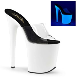 Pleaser Mules FLAMINGO-801UV Transparent Néon Blanc EU-37/US-7