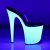 Pleaser Mules FLAMINGO-801UV Transparent Néon Blanc EU-37/US-7