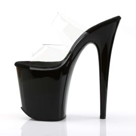 Pleaser Mules FLAMINGO-802 Transparent Noir EU-35/US-5