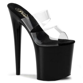 Pleaser Mules FLAMINGO-802 Transparent Noir EU-37/US-7