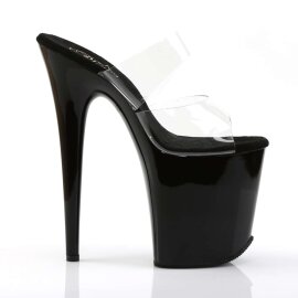 Pleaser Mules FLAMINGO-802 Transparent Noir EU-37/US-7